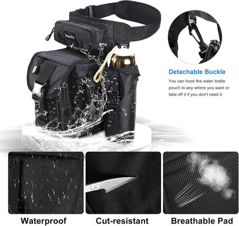 Jueachy Drop Leg Bag for Men Tactical Metal Detecting Thigh Pack with Water Bottle Pouch in Saudi Arabia