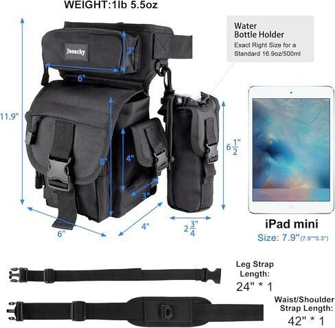 Jueachy Drop Leg Bag for Men Tactical Metal Detecting Thigh Pack with Water Bottle Pouch in Saudi Arabia