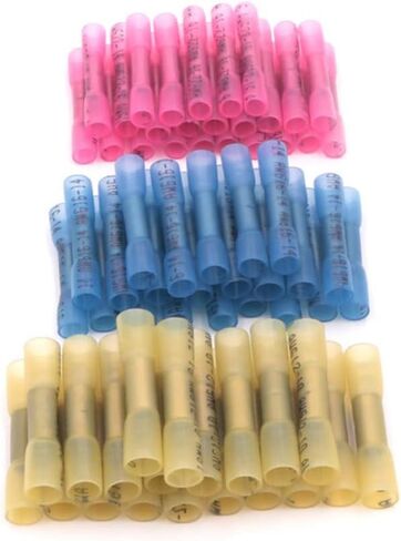 Solder Seal Wire Connectors - Yellow 12-10 AWG - Heat Shrink Solder Butt Connectors - Tinned - Automotive Marine Boat Crimp (100) in Saudi Arabia