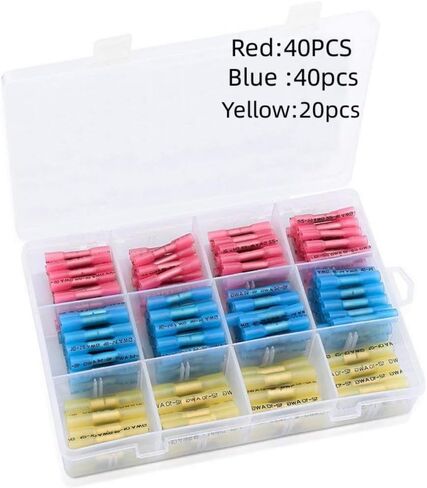 Solder Seal Wire Connectors - Yellow 12-10 AWG - Heat Shrink Solder Butt Connectors - Tinned - Automotive Marine Boat Crimp (100) in Saudi Arabia