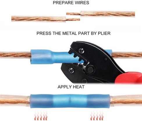 Solder Seal Wire Connectors - Yellow 12-10 AWG - Heat Shrink Solder Butt Connectors - Tinned - Automotive Marine Boat Crimp (100) in Saudi Arabia