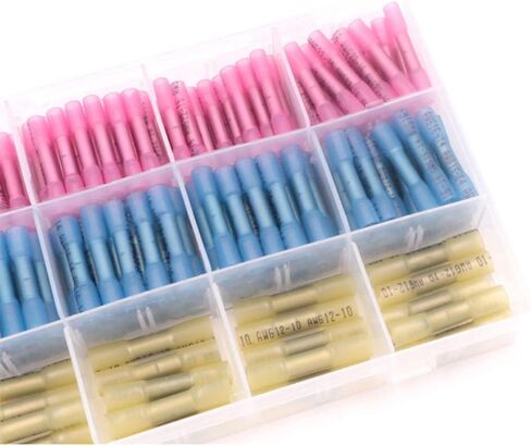 Solder Seal Wire Connectors - Yellow 12-10 AWG - Heat Shrink Solder Butt Connectors - Tinned - Automotive Marine Boat Crimp (100) in Saudi Arabia