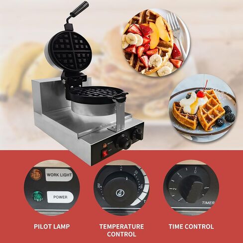 Yovtekc Flip Waffle Maker with Removable Plates, Commercial Waffle Maker Machine, Flip Waffle Irons Non-stick Waffle Baking Machine 110V 1000W in Saudi Arabia