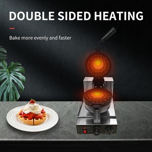 Yovtekc Flip Waffle Maker with Removable Plates, Commercial Waffle Maker Machine, Flip Waffle Irons Non-stick Waffle Baking Machine 110V 1000W in Saudi Arabia