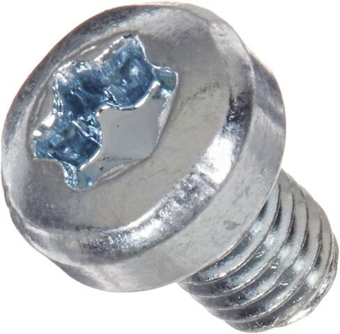 أجزاء صغيرة MI347045T برغي آلة رأس المقلاة الفولاذية، مطلي بالزنك، يتوافق مع ISO 7045، T10 Star Drive، حجم الخيط M3-0.5، طول 4 مم، ملولب بالكامل، مستورد (عبوة من 100) in Saudi Arabia