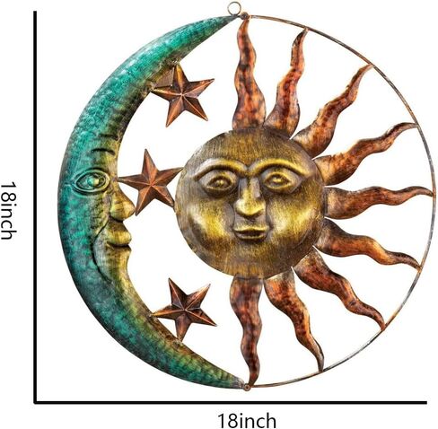 Generic Moon and Sun Metal Wall Art, Outdoor Yard Decor, Garden Statues, Home Décor, Gold in Saudi Arabia