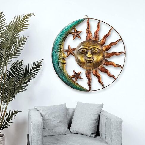 Generic Moon and Sun Metal Wall Art, Outdoor Yard Decor, Garden Statues, Home Décor, Gold in Saudi Arabia