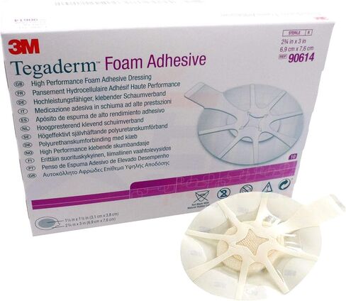 3M Tegaderm Foam Adhesive Dressing - 2-1/2" x 3" Oval Pad - - Box of 10 in Saudi Arabia