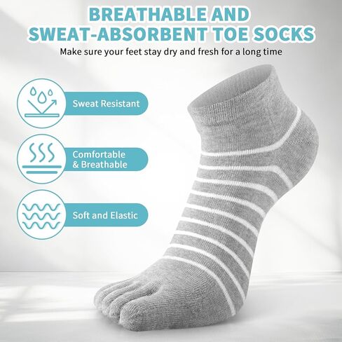 8 أزواج من جوارب أصابع القدم بدون عرض للجري بخمسة أصابع جوارب كاحل قطنية قابلة للتنفس للنساء والرجال للجري الرياضي in Kuwait
