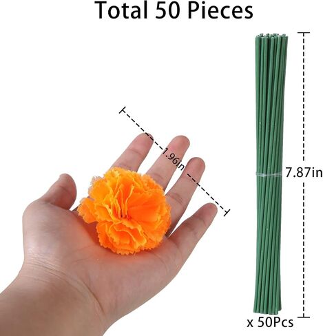 Marigold Flowers 50Pcs 2'' Silk Artificial Marigold Flowers Head Bulk for DIY Diwali Festival Indian Wedding Party Day of The Dead Dia de Los Muertos ofrenda Altar Decorations (Orange) in Saudi Arabia