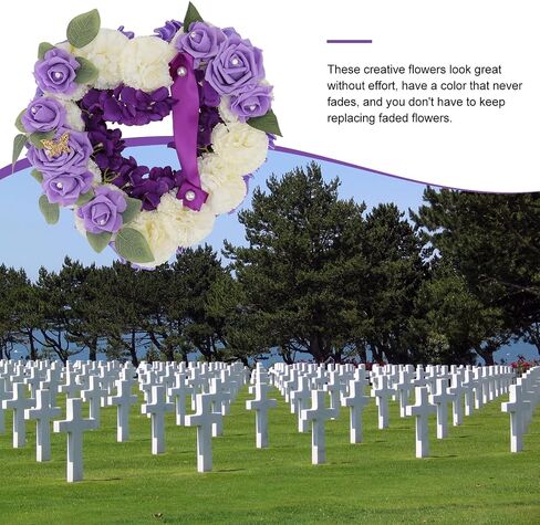 HEALLILY Heart Shaped Memorial Grave Wreath Artificial Flower Wreath Artificial Funeral Flowers Decorative Floral Wreath Flower Arrangement in Saudi Arabia