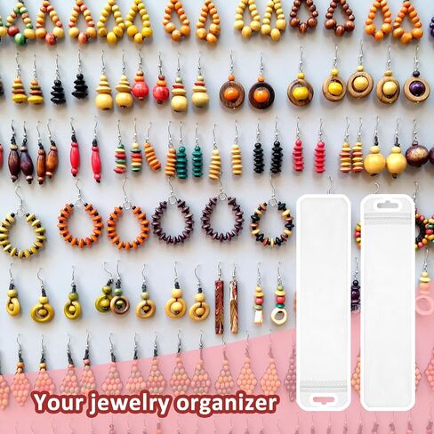 100Pcs Jewelry Bags for Selling Resealable Tiny Bags Jewelry Storage Bags Self Sealing Bag with Hang Hole Small Plastic Bags for Packaging, Decorative Gift, Bracelet, Beads, Screws, 2.16 x 8.66 Inch in Saudi Arabia