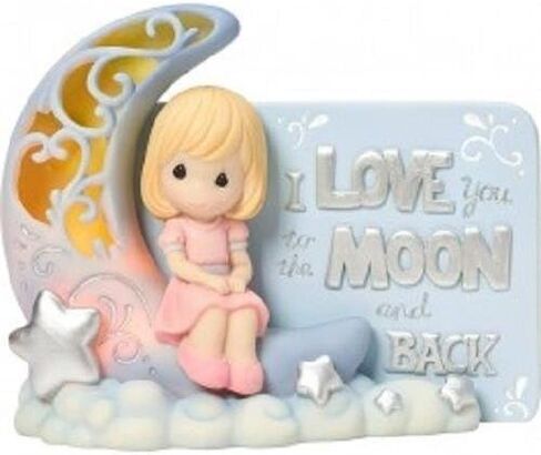 لحظات ثمينة تضيء تمثال القمر | تمثال راتينج بإضاءة LED على شكل قمر وخلفي من I Love You to The Moon | عيد ميلاد in Saudi Arabia