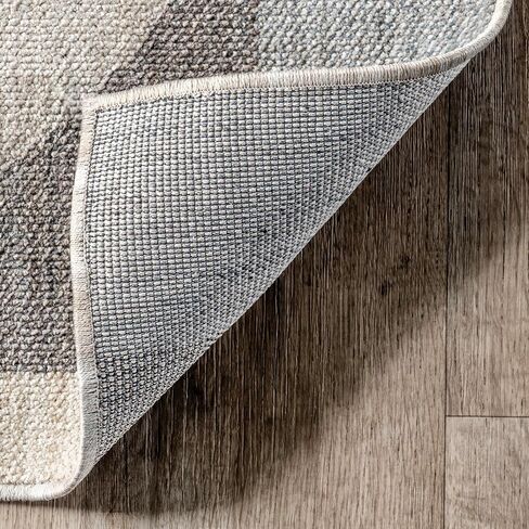 nuLOOM Rhona Modern Moon Area Rug, Grey, 7' x 9', Durable, Modern, Low Pile, Non-Shedding, Easy Clean, Living Room Rug, Sleek and Functional, Polyester, Machine Made in Saudi Arabia