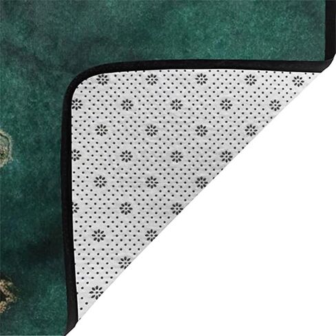 Abstract Emerald Green Marble Area Throw Rug for Bedroom Office Non-Slip Modern Rugs Indoor Home Decor Washable Carpet, 3'x5' in Saudi Arabia