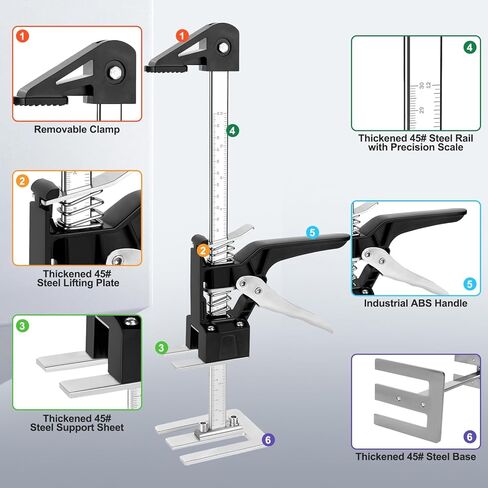 نافونا NAVONA توفير العمالة رفع الذراع 2 حزمة، 10 بوصة متعددة الوظائف جهاز رفع تعديل الارتفاع، 400 رطل رافع الأثاث لتثبيت الخزانات والأبواب والأثاث والنوافذ in Kuwait
