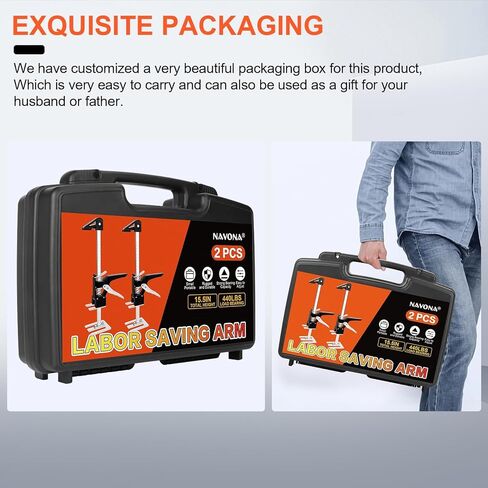 نافونا NAVONA توفير العمالة رفع الذراع 2 حزمة، 10 بوصة متعددة الوظائف جهاز رفع تعديل الارتفاع، 400 رطل رافع الأثاث لتثبيت الخزانات والأبواب والأثاث والنوافذ in Kuwait
