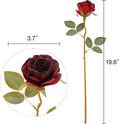 Nubry Artificial Vintage Silk Rose Flower Bouquet 10pcs Fake Roses Long Stem Artificial Roses for Home Kitchen Wendding Decorations in Saudi Arabia