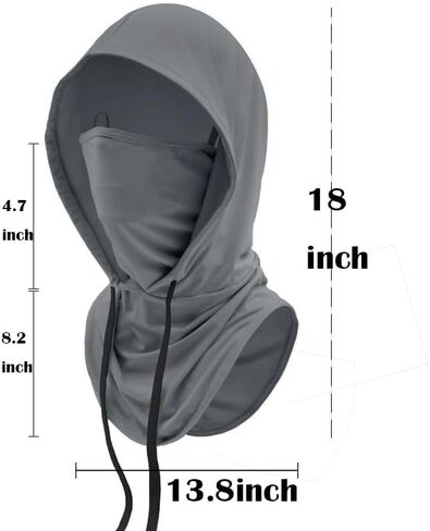 UV Protective Cooling Balaclava Hood - Breathable Full Head Mask Face Cover for Men & Women Outdoor Activities in Kuwait