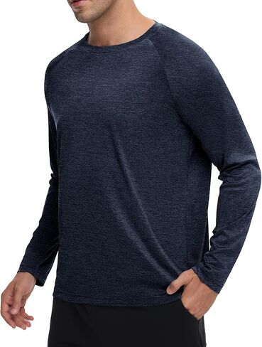 Long Sleeve Shirts for Men - Dry Fit Moisture Wicking Sun Protection UV UPF 50 Tee T Shirts for Fishing Workout Running in Saudi Arabia