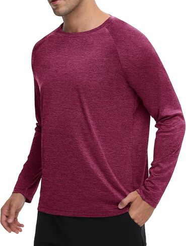 Long Sleeve Shirts for Men - Dry Fit Moisture Wicking Sun Protection UV UPF 50 Tee T Shirts for Fishing Workout Running in Saudi Arabia