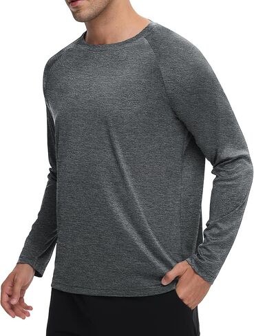 Long Sleeve Shirts for Men - Dry Fit Moisture Wicking Sun Protection UV UPF 50 Tee T Shirts for Fishing Workout Running in Saudi Arabia