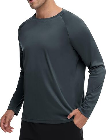 Long Sleeve Shirts for Men - Dry Fit Moisture Wicking Sun Protection UV UPF 50 Tee T Shirts for Fishing Workout Running in Saudi Arabia