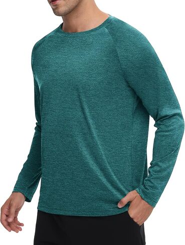 Long Sleeve Shirts for Men - Dry Fit Moisture Wicking Sun Protection UV UPF 50 Tee T Shirts for Fishing Workout Running in Saudi Arabia