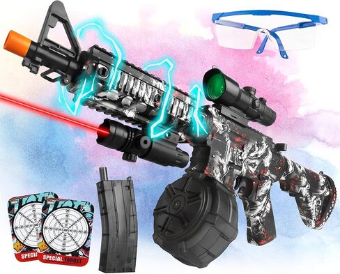 Gel Ball Blaster Automatic with 20,000 Rounds, Electric Gel Splat Toy with Drum& Mag and Goggles in Saudi Arabia