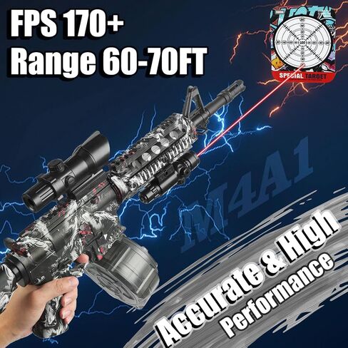 Gel Ball Blaster Automatic with 20,000 Rounds, Electric Gel Splat Toy with Drum& Mag and Goggles in Saudi Arabia