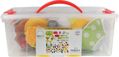 ألعاب آي كيو لمطبخ الأطفال، مجموعة طعام للعب الأطفال الصغار وإكسسوارات المطبخ، 120 قطعة من تشكيلات الطعام البلاستيكية، مع الفواكه والخضروات والمواد المطبوخة والمخبوزة وألعاب المطبخ in Kuwait