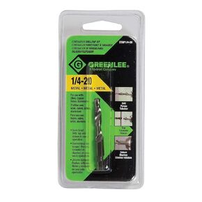 Greenlee 1/4 in. Dia. x 6.5 in. L High Speed Steel Drill and Tap Bit 1 pc.