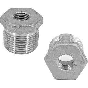 Stainless Steel Reducer Hex Bushing, 3/4" Male NPT to 3/8" Female NPT,Reducing Adapter Cast Pipe Fitting