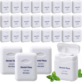 36 Pack Mini Dental Floss Bulk Mint Flavored Floss 50m Each Travel Dental Floss Oral Care Dental Floss for Teeth and Gum Protection(Green)