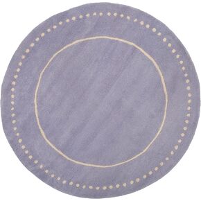 SAFAVIEH Bella Collection 3' Round Lavender / Ivory BEL151C Handmade Dotted Border Premium Wool Area Rug