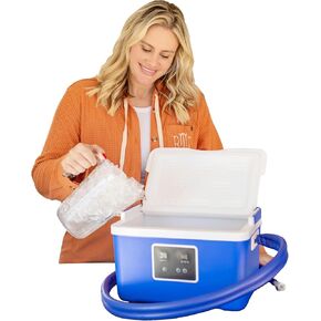 Brace Direct Blue Ice Cold Therapy Circulation Machine with Universal Pad- Back, Knee, Hip, Shoulder, Ankle- Quiet Cryotherapy Pain Relief for Post Surgical, Arthritis, and Swelling