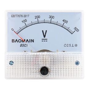 Baomain Analog Voltmeter 85C1 DC 0-500V Rectangle Analog Volt Panel Meter Gauge