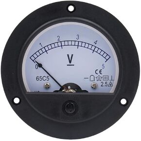 Baomain 65C5 Analogue Panel Meter Volt Voltage Gauge Analog Voltmeter DC 0-5 V