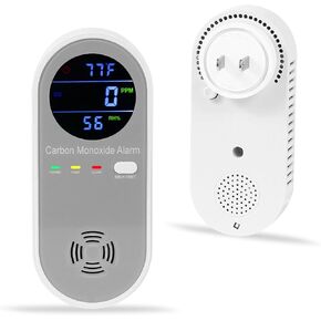 Carbon Monoxide Alarm Plug in - Hembisen Carbon Monoxide Detector with Fahrenheit(°F) & Humidity, 3 Types Large Digital Displays.,Co Detector Monitor for Home,RV,Apartment