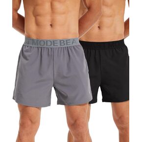 Mens 2 Packs Gym Workout Shorts Lightweight Quick Dry Training Running 5 inch Two Packs Shorts