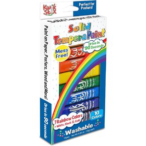 أعواد طلاء تمبرا صلبة من كويك ستيكس، 10 ألوان جوهرية، أعواد طلاء قابلة للغسل للأطفال، تجفيف سريع للغاية، غير سامة، خالية من مسببات الحساسية، أعواد طلاء بألوان الجوهرة، طلاء للأطفال والأطفال الصغار in Kuwait