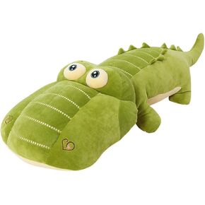 LERORO 26 Inch Crocodile Stuffed Animal Plush Toy Adorable Alligator Animals Stuffed Giant Children Pillow Cushion - Super Soft Cuddly Dolls for Kids Boys Girls Gifts, Green, 65CM