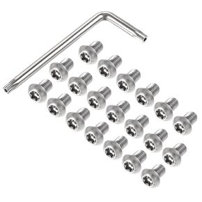 uxcell M8x12mm Torx Security Machine Screw, 20pcs Pan Head Screws Inside Column, with T40 L-Type Wrench, 304 Stainless Steel Fasteners Bolts