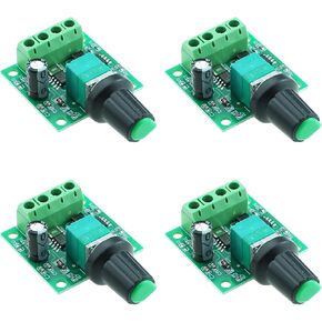 TAODAN 4PCS DC Controller Low Voltage Motor Speed Controller DC 1.8V-15V 30W 2A Speed Switch with Recoverable Fuse for DC Motor Fan Fish Tank Oxygen Pump Speed Controller