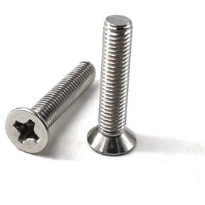 M2.5x6 Phillips Screws 304 Stainless Steel Flat Head Machine Screws Countersunk Screw (Pack of 100)