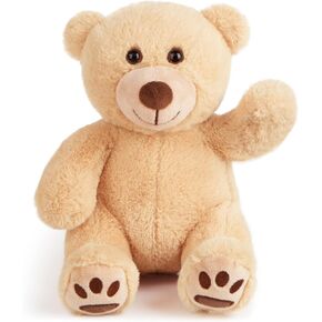 LotFancy Teddy Bear Stuffed Animals, 20 inch Soft Cuddly Stuffed Plush Bear, Cute Stuffed Animals Toy with Footprints, Gifts for Kids Toddlers on Baby Shower, Christmas Valentine's Day, Light Brown