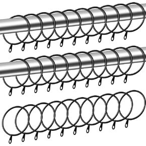 Shappy 40 Packs Metal Drapery Curtain Rings Hanging Rings for Curtains and Rods, Drape Sliding Eyelet Rings Internal Diameter (White,43mm)