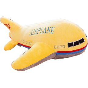 Plush Stuffed Airplane Model Toys, Soft Aircraft Stuffed Pillow, Gifts for Boys Kids Birthday Gifts,Yellow 15.7"
