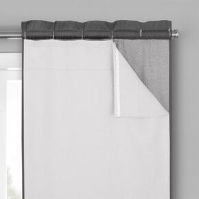 ECLIPSE Solid Minimalist Blackout Thermal Liner for Window Curtains with Drapery Hooks (Double Panel), 27" x 92", White