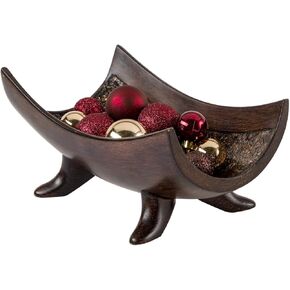 Creative Scents Schonwerk Centerpiece Bowl - Crackled Mosaic Design - Functional Table Decorations - Centerpieces for Dining/Living Room - Best Wedding/Birthday (Silver)
